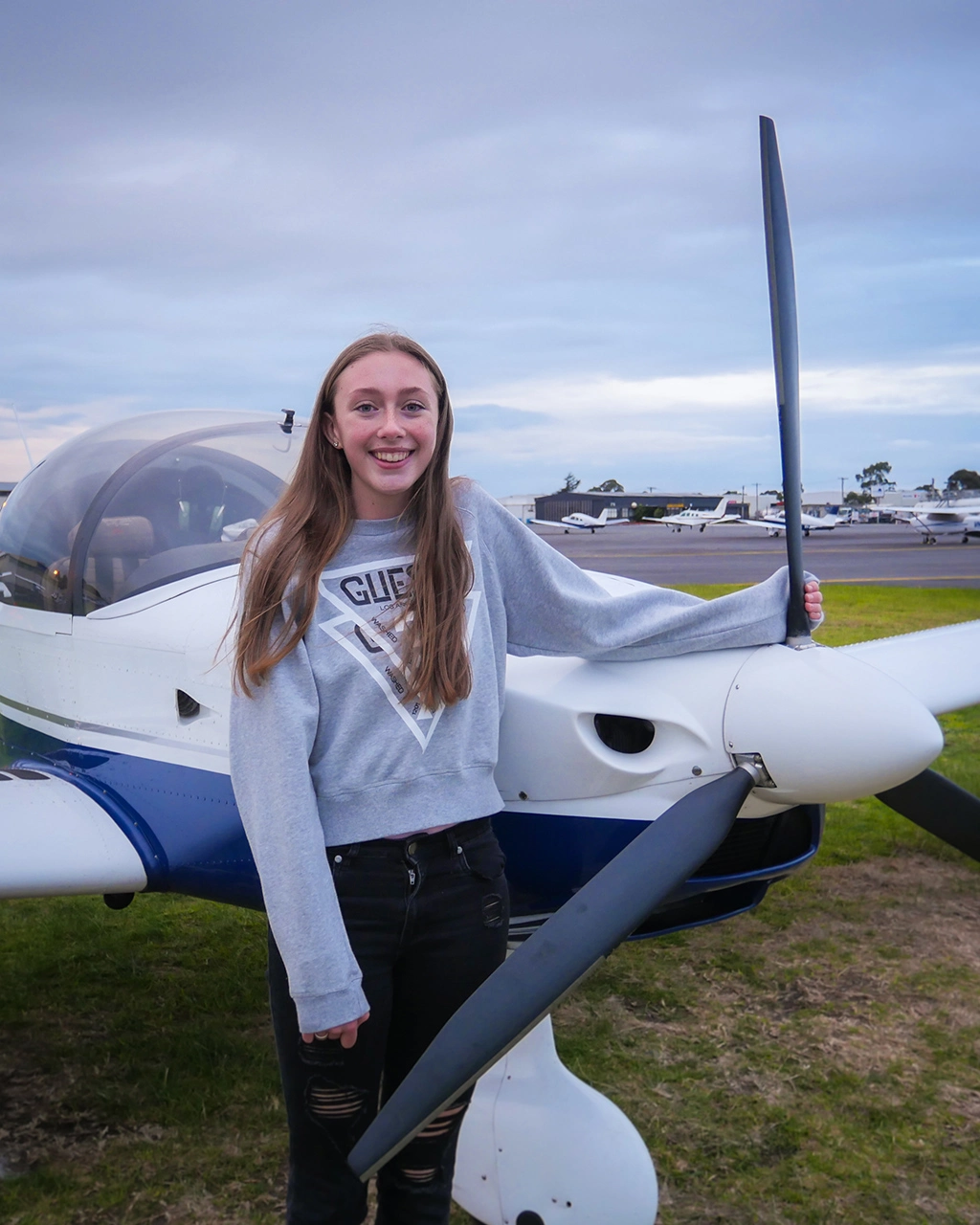 Fifteen Year Old Leeanne Kaplan on Her First Solo Flight